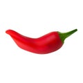 Red hot natural chili pepper pod realistic vector illustration. Royalty Free Stock Photo