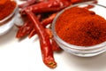 Red hot pepper and paprika Royalty Free Stock Photo