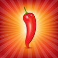 Red Hot Pepper With Sunburst Royalty Free Stock Photo