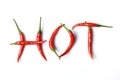 Red hot peppers in letters Royalty Free Stock Photo