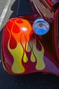 Red Hot Rod Fender with Flames Royalty Free Stock Photo