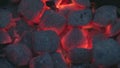 Red Hot Smolder Coals in Barbecue Grill