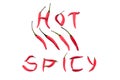 Red hot and spicy chili peppers alphabet