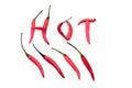 Red hot and spicy chili peppers alphabet