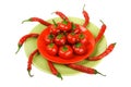 Red hot spicy peppers Royalty Free Stock Photo