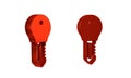 Red Hotel door lock key icon isolated on transparent background. Royalty Free Stock Photo