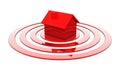 Red house in the center of the target Royalty Free Stock Photo