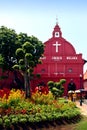 Red house Christ Church in Malacca Royalty Free Stock Photo