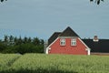 Red house in Denamrk. Royalty Free Stock Photo
