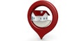 Red house icon locator isolated