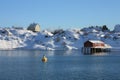 Red house jellow bouy Royalty Free Stock Photo