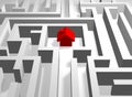 Red house in labyrinth Royalty Free Stock Photo