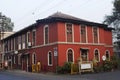 Red house on street, Pune, Maharashtra, India