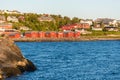 Red houses on the bay of Alta, Norway Royalty Free Stock Photo