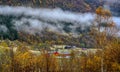 The autumn colors in the countryside in the city of Voss, Norway