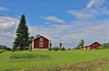 Red houses in Norrbotten Royalty Free Stock Photo