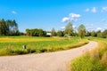 Red houses in a rural landscape Royalty Free Stock Photo