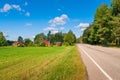 Red houses in a rural landscape Royalty Free Stock Photo