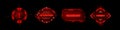 Red hud danger alert. Cyber ui error frame sign