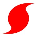 Red hurricane symbol icon