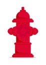 Red hydrant firefighter extinguish vector flat design isolated on white background