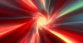 Red hypertunnel spinning speed space tunnel energy magic glowing light lines abstract background Royalty Free Stock Photo