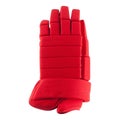 Red ice hockey protective gloves isolated on white background Royalty Free Stock Photo