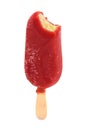 Red ice lolly with a bite taken