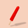 Red ice lolly, frozen juice. Bright color, summer mood. Isolate Royalty Free Stock Photo