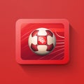 Red icon, Soccer Template design, Football banner, Sport layout illustration