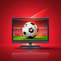 Red icon, Soccer Template design, tv Football banner, Sport layout illustration