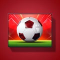 Red icon, Soccer Template design, tv Football banner, Sport layout illustration