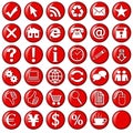 Red icons & buttons for website