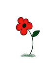 Red Illustration Simple Flower Clip Art