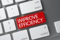 Red Improve Efficiency Key on Keyboard. 3D.