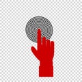Red index finger pointing to the target business concept Royalty Free Stock Photo