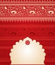 Red Indian floral saree banner