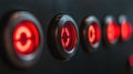 Red Indicator Lights on a Control Panel for System Feedback Royalty Free Stock Photo