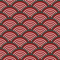 Red Indigo Green Traditional Wave Japanese Chinese Seigaiha Pattern Christmas Background