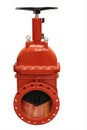 Red industrial fire prevention valve