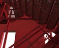 Red industrial stairs Royalty Free Stock Photo