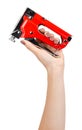 Red industrial stapler, furniture industry hardware. Isolated on white Royalty Free Stock Photo