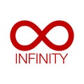 Red infinity icon illustration isolated vector sign symbol Royalty Free Stock Photo