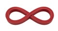 Red infinity symbol isolated on symbolizing limitless possibilities and endless concepts Royalty Free Stock Photo