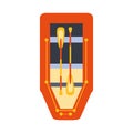 Red Inflatable Raft With Two Peddles, Part Of Boat And Water Sports Series Of Simple Flat Vector Illustrations