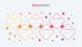 Red infographic template. 6 options square design. Vector timeline elements for presentations. Royalty Free Stock Photo