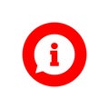 red Information sign icon. Info speech bubble symbol Royalty Free Stock Photo