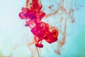 Red ink in water, artistic shot, abstract background
