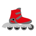 Red inline roller skate boot Royalty Free Stock Photo