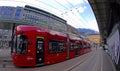 Red Innsbruck tram Royalty Free Stock Photo